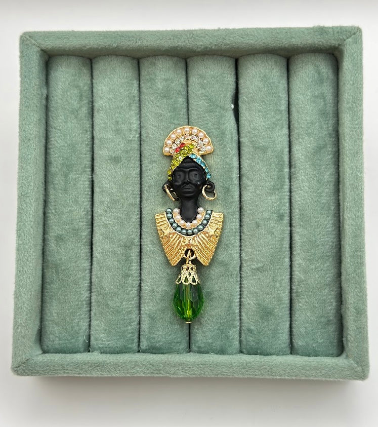 Etnik Sıradışı Afrikalı Kadın Broş