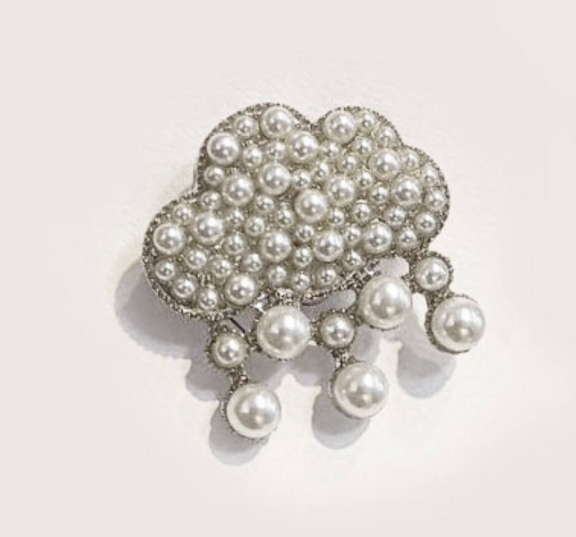 İncili Bulut Yağmur Broş