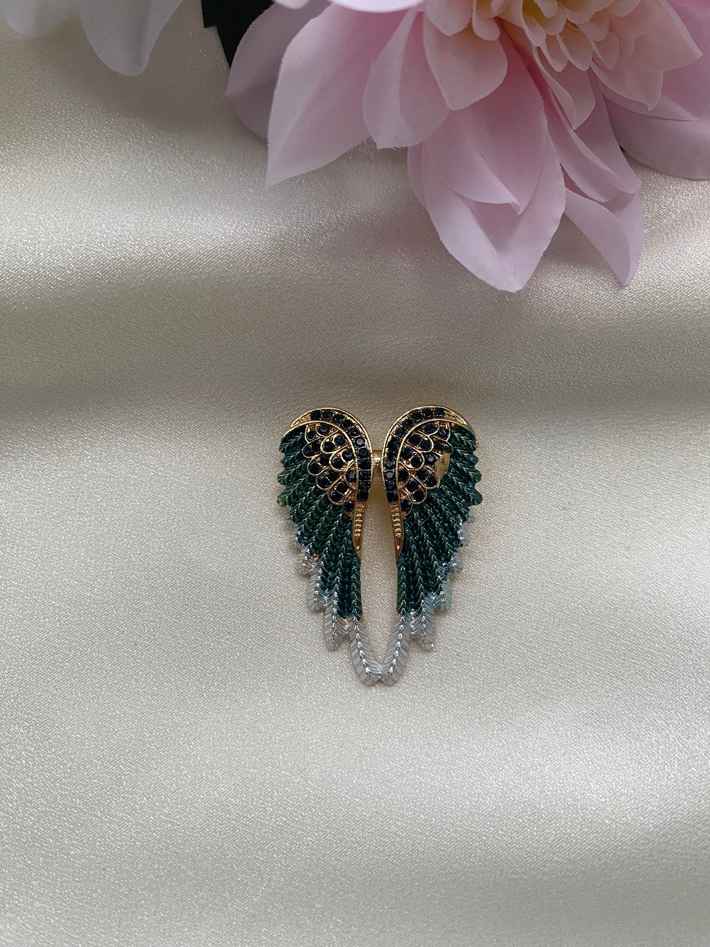 Taşlı Melek Kanadı Broş