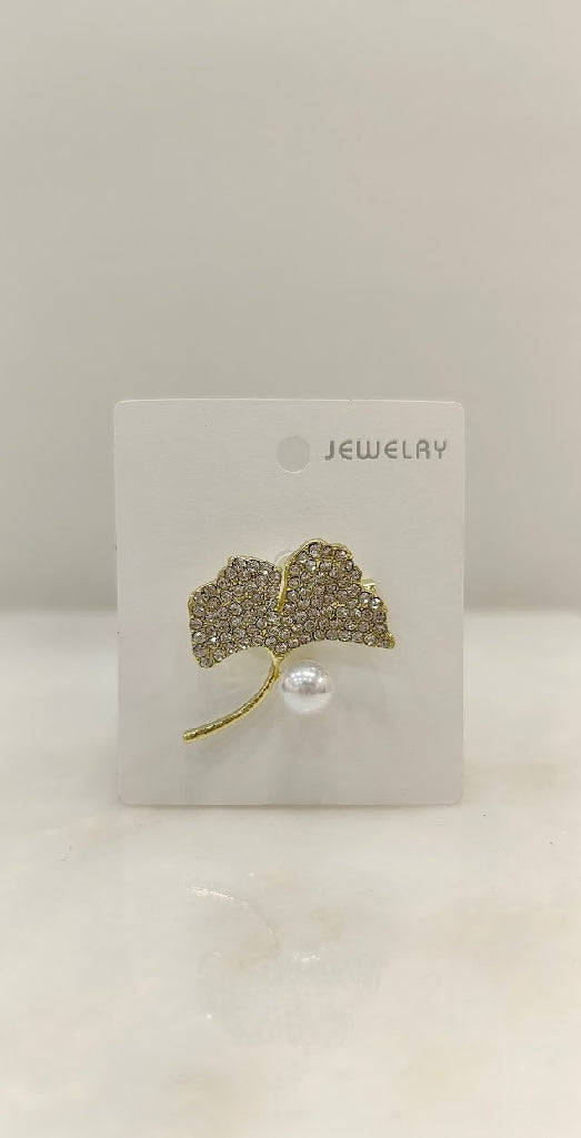 Taşlı Sonsuzluk Ağacı Yaprak Broş