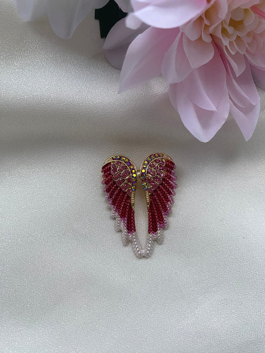 Taşlı Melek Kanadı Broş