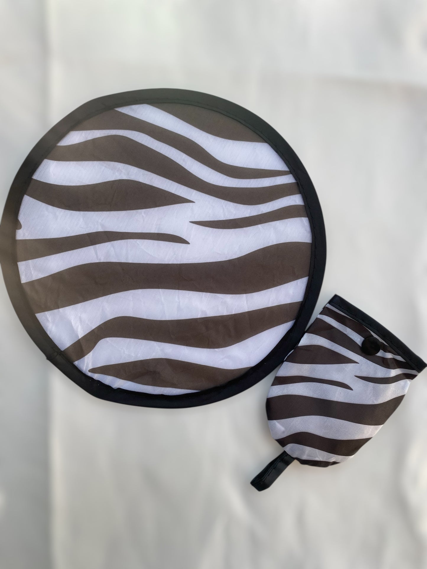 Zebra Desenli Katlanabilir Cep Yelpaze
