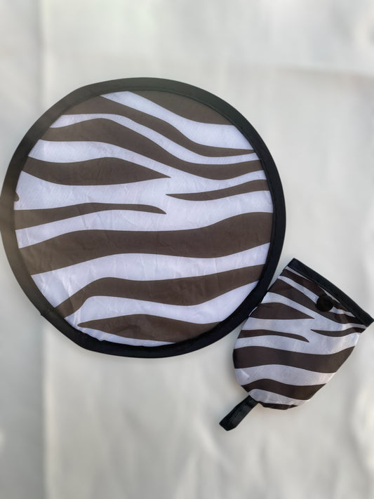 Zebra Desenli Katlanabilir Cep Yelpaze