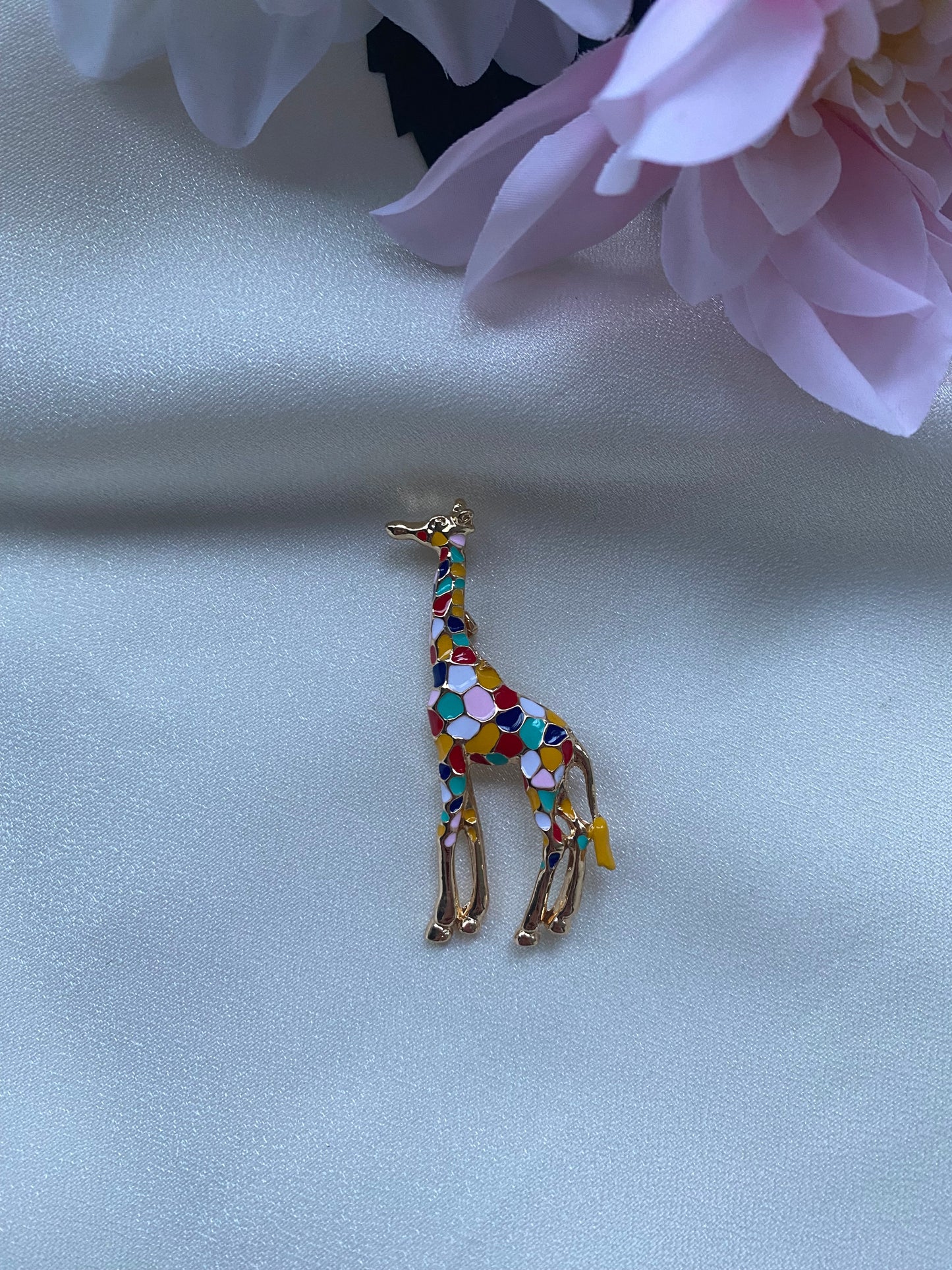 Renkli Zürafa Broş