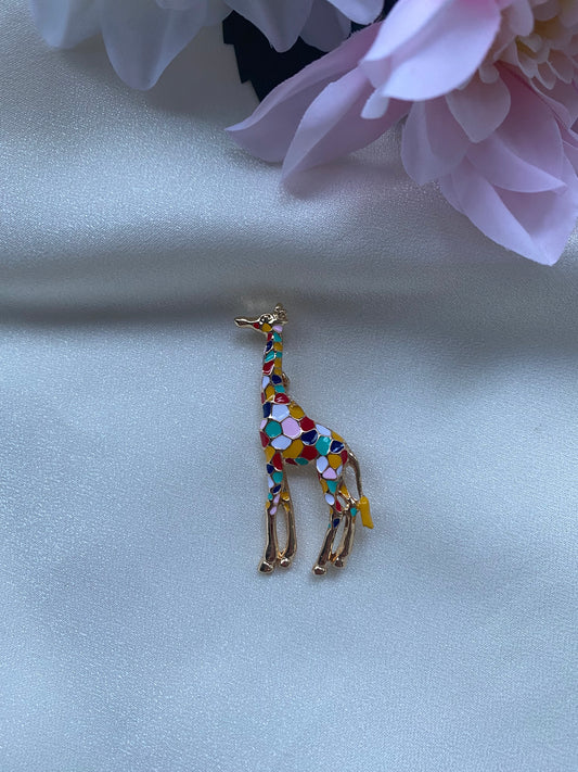 Renkli Zürafa Broş