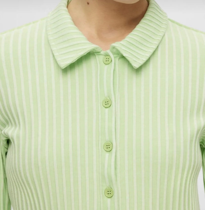 Yeşil Polo Yaka Midi Elbise