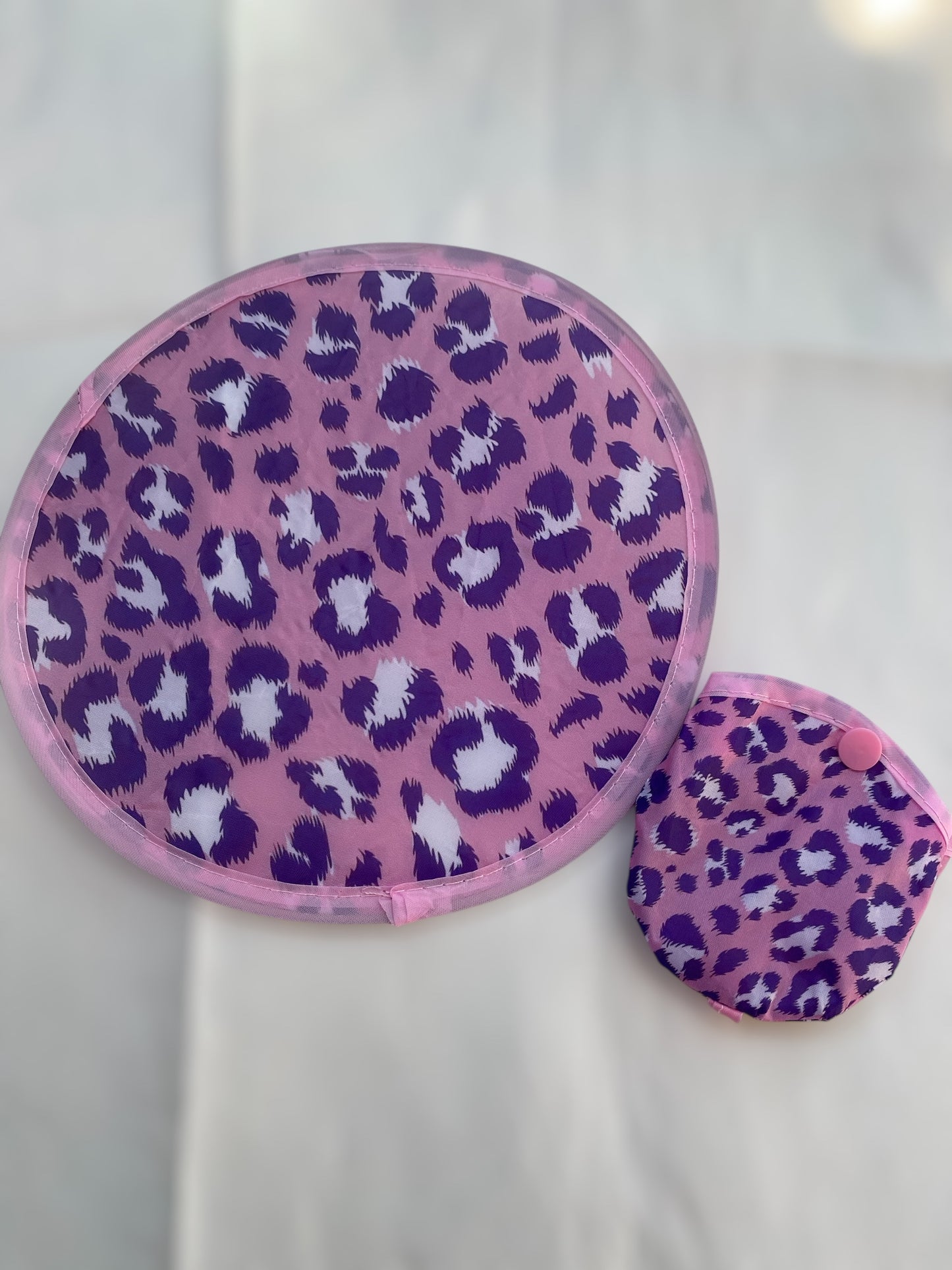 Leopar Desenli Katlanabilir Cep Yelpaze