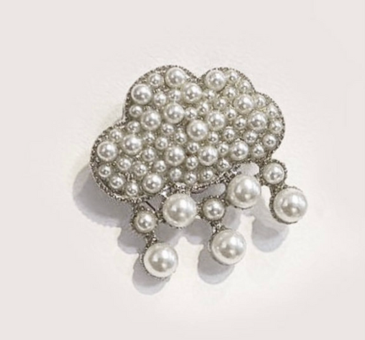 İncili Bulut Yağmur Broş