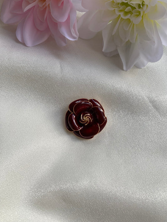 Bordo Gül Broş