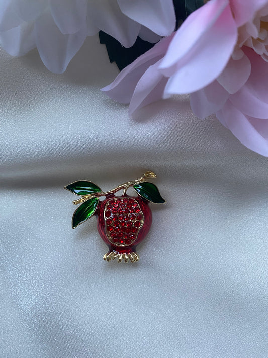 İçi Taşlı Nar Broş – Bereket Sembolü