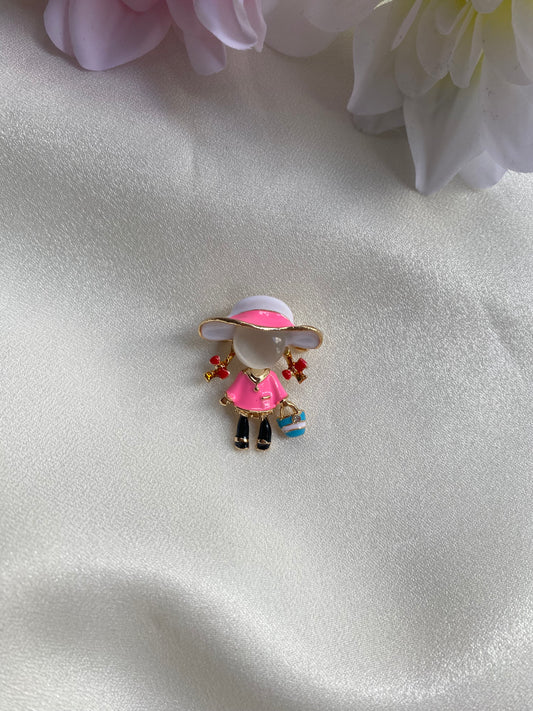 Çantalı Sevimli Kız Broş