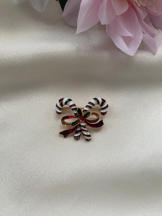 Yılbaşı Şeker Kamışı Broş