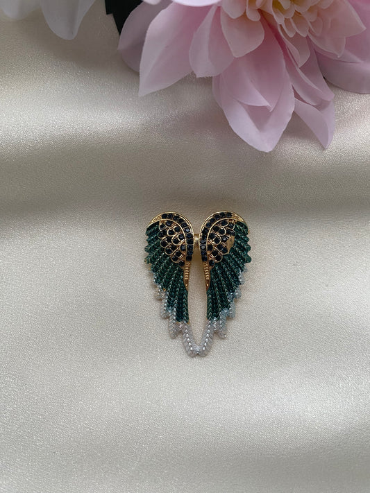 Taşlı Melek Kanadı Broş