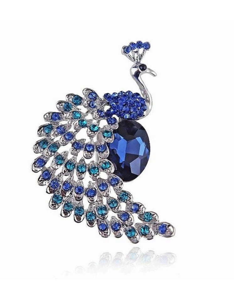 Taşlı Şık Tavuskuşu Broş