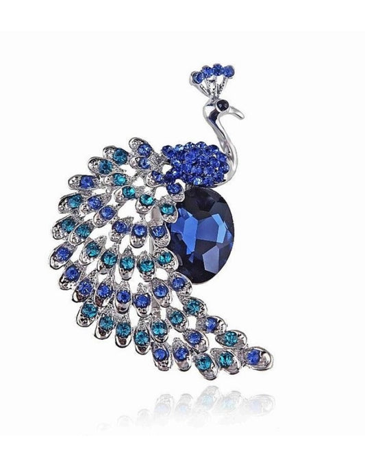 Taşlı Şık Tavuskuşu Broş